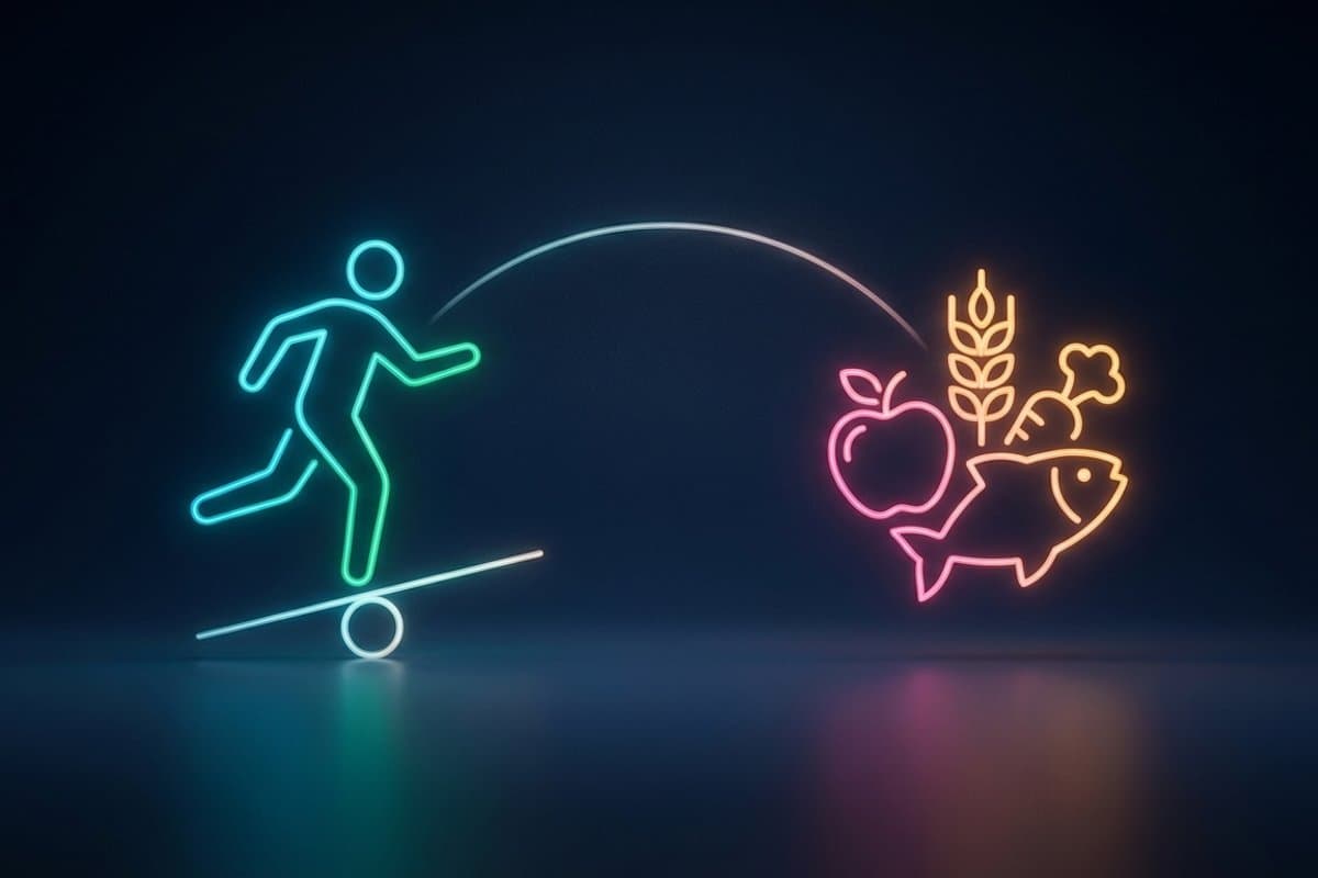 Infographic showing calorie balance with vegetables